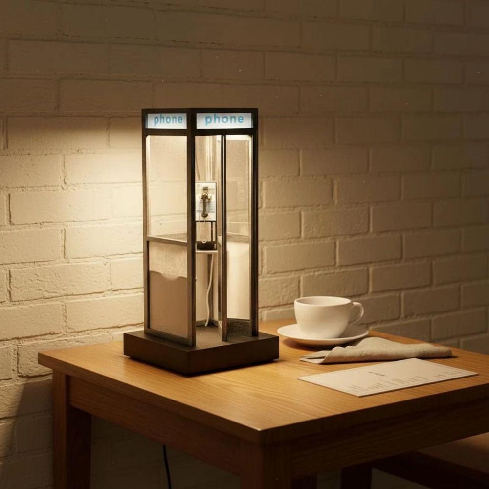 Warme LED-Leuchte Telefonzelle Lampe Britischer Stil Hoch Vintage Nachtlicht Hotel Rezeption