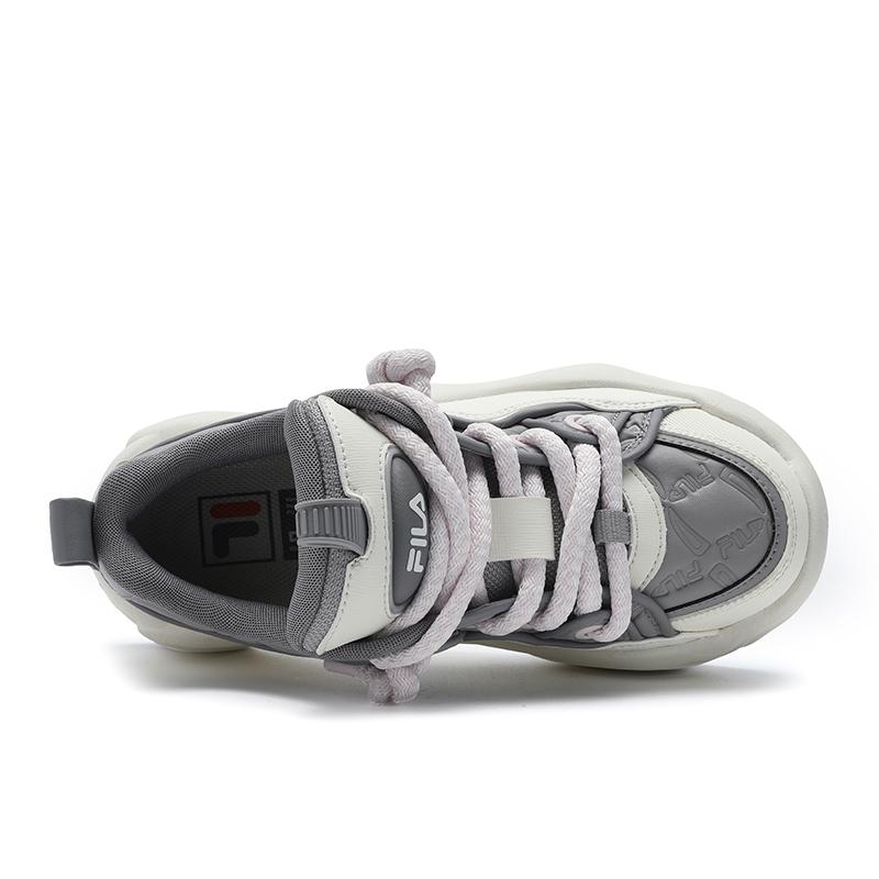 Fila Brook LV Flow Sand Shoes Fashion Comfortable Low Top Skate Shoes Women Sneaker White Gray F12W441209FES