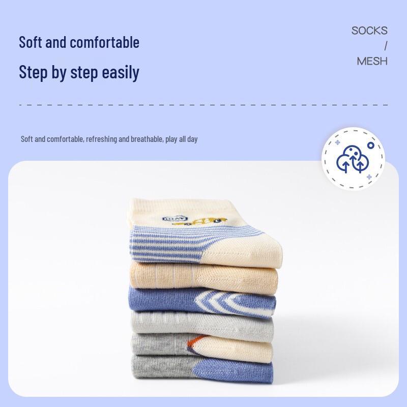 Langsha Boys' Mid-Calf Cotton Socks