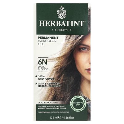 Nuolatiniai spalvos geliai, 6N, Tamsus blondinas, 4.56 fl oz (135 ml)