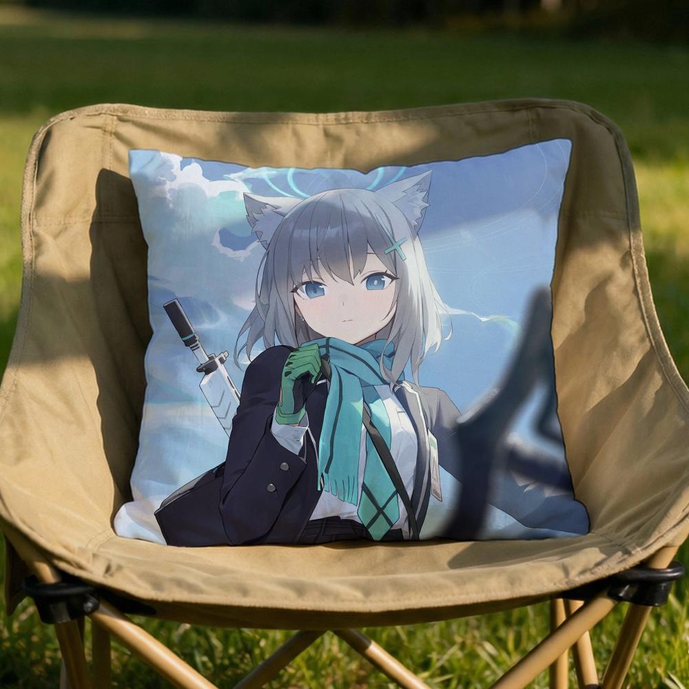 

SSunaookami Shiroko Cushion Cover Soft Reversible Durable Pillow Cover MultiScene Use for Home Car Daily Comfort 30x30cm