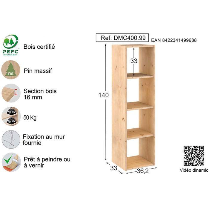Astigarraga Etagère 4 Cases Bois 140cm - Dinamic-4