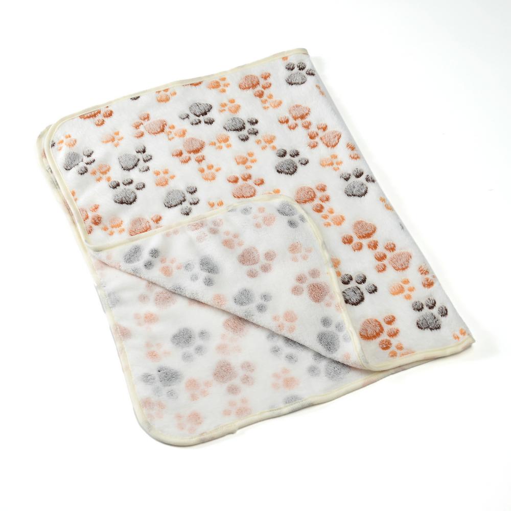 Paw Print Dog Blanket For Small Large Dogs Cats Warm Travel Car Blankets Home Sofa Bed Mat French Bulldog Chihuahua Pet Mattress
