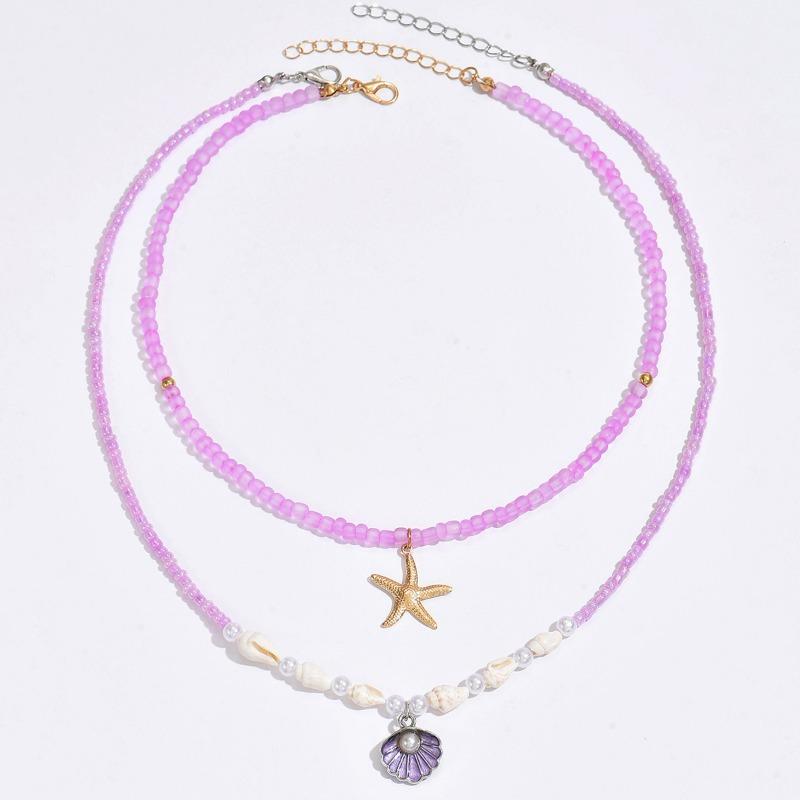 

Набор ожерелий из морских ракушек, Богемные аксессуары, Пляжный отдых, Бижутерия, Цепочка на ключицу для женщин