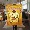 1PC Pompompurin Print Flannel Blanket, High quality All Seasons, Home Decor, Warmth and Comfort, Perfect for Christmas Gifts