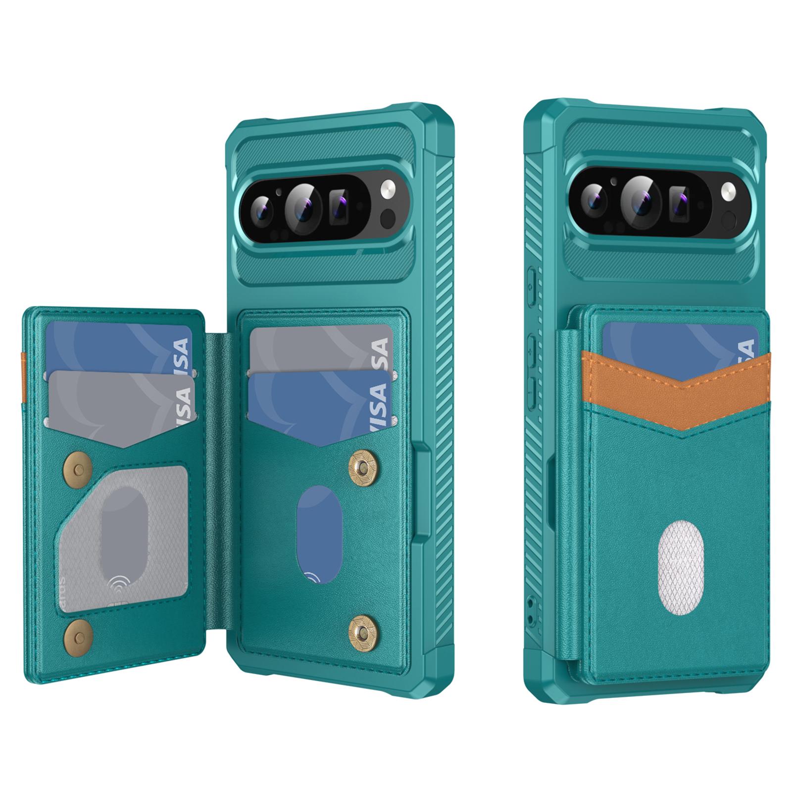 

For Google Pixel 10 Pro XL Case RFID Blocking Card Slot Kickstand Leather + TPU Phone Cover