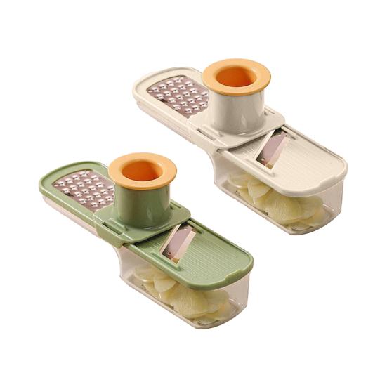 Mini Vegetable Cutter with Handguard Design Stainless Steel Blades 3-in-1 Cutting Slicing Grinding Small Vegetable Dicer
