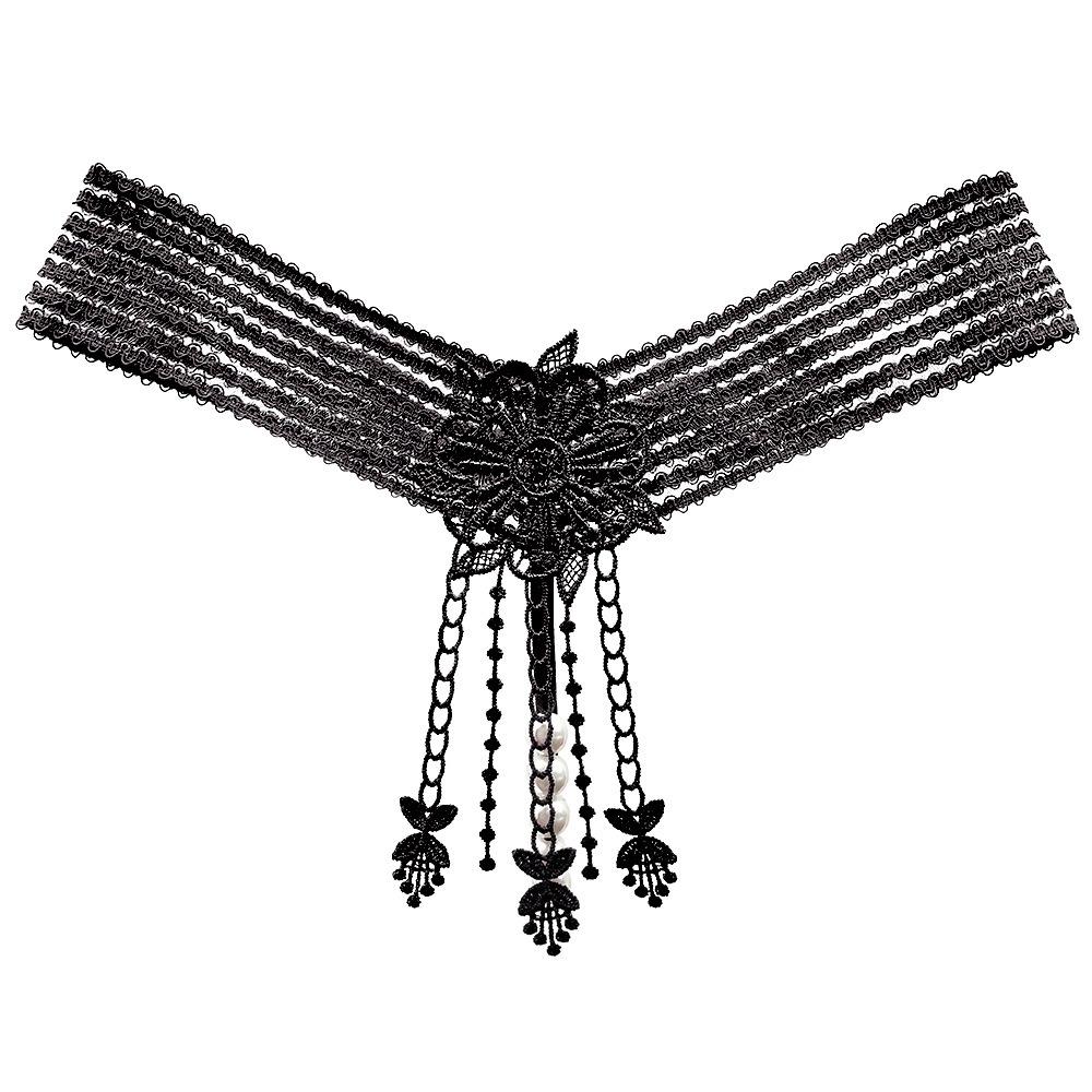 Evropské a americké sexuální kalhotky pro ženy, třecí Yin Pearl A Thread Bed Tease, horké perspektivy, vyšívané tanga pro ženy