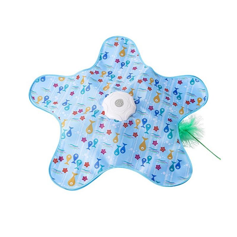Electric Interactive Cat Play Mat Simulated Moving Prey Auto Modes Soft Plush Surface Toy for Indoor Cats Kittens