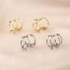 Stylish C-Shaped Multi-Ring Ear Drops with S925 Silver Needle