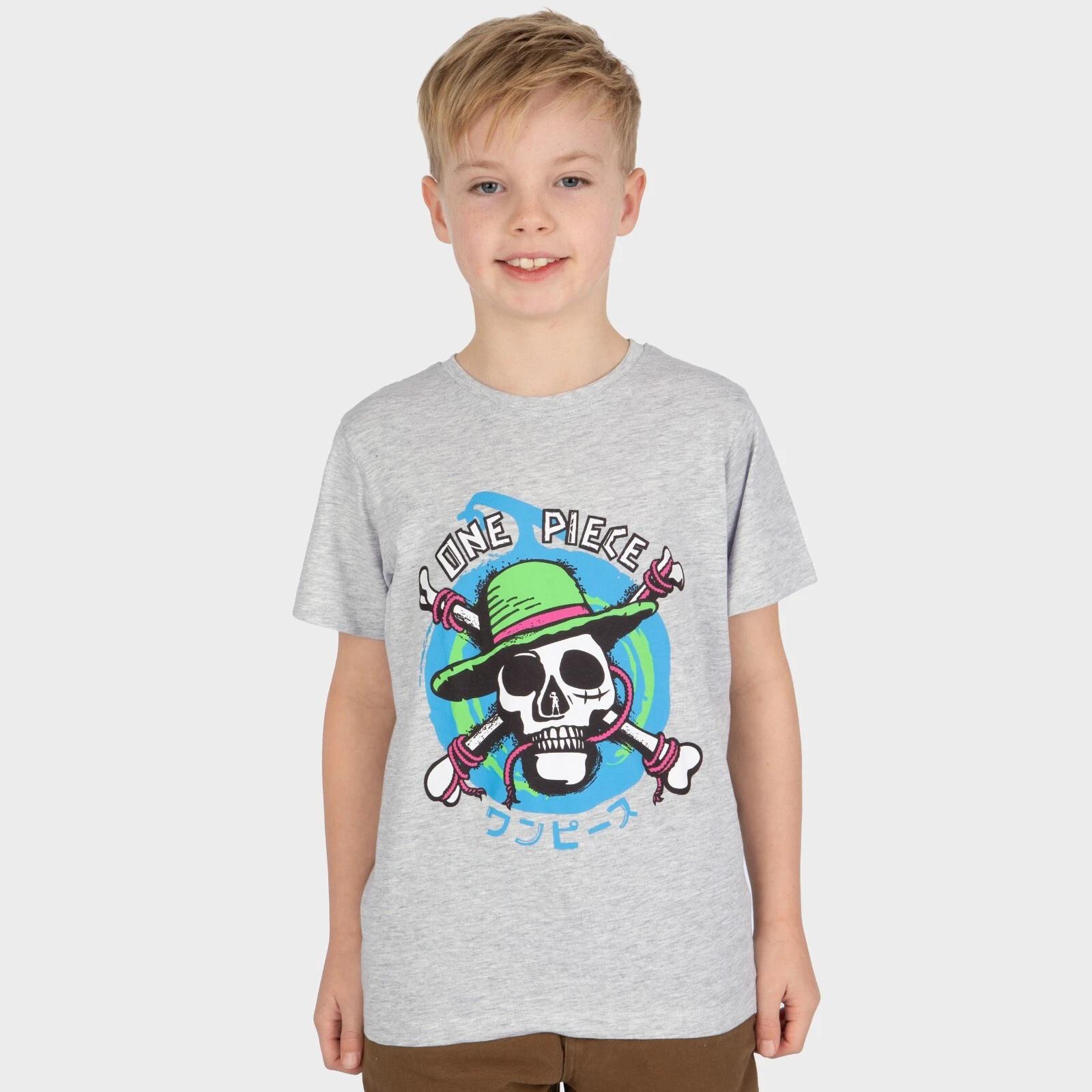 One Piece Boys Baby Children T-shirt | Short Sleeve Boys Tshirt | Anime Shirt | Jolly Rodger Tee 140