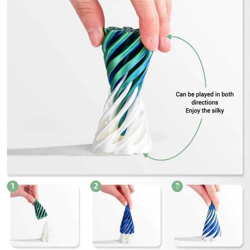 7Pcs 3D Printed Toy Rotating Pyramids Three-Dimensional Spiral Cone Fidget Toy 3D Spiral Cone Prelearning Accessiories