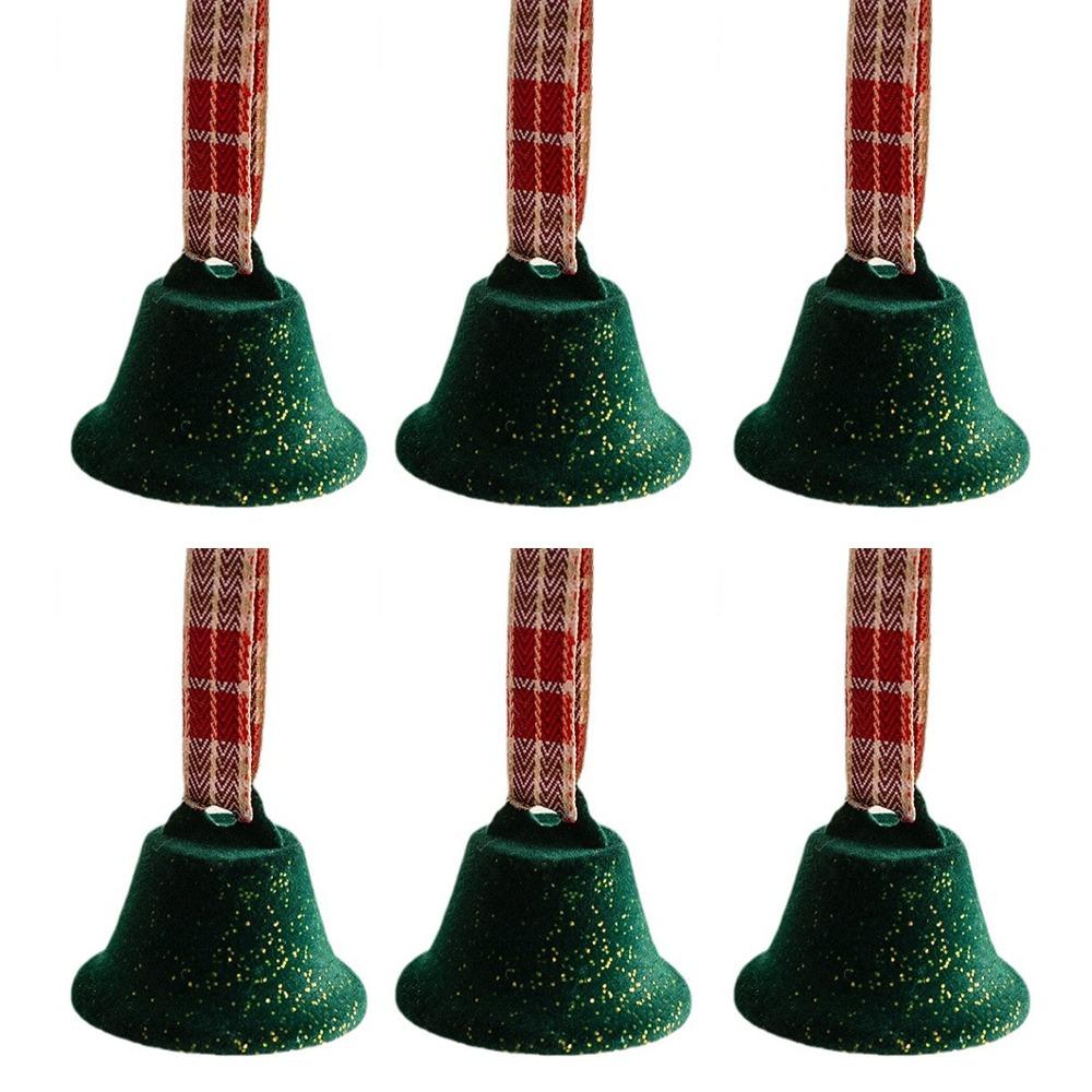 6pcs Iron Christmas Chime Bells Ornament Retro Xmas Tree Hanging Bells New Year Home Ornament