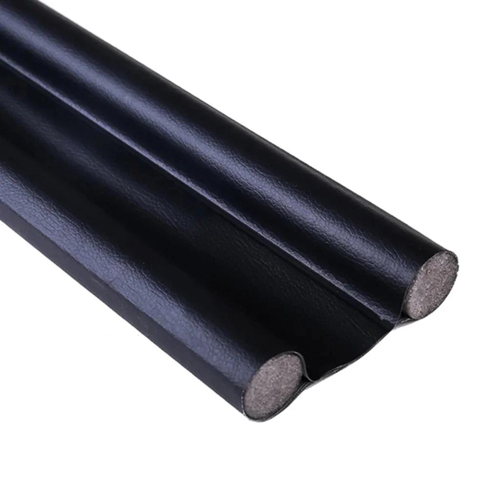 EPE Foam Leather Door Bottom Sealing Strip Draught Excluder Sound Proof Noise Reduction Door Draft Stopper Brown Black Gray