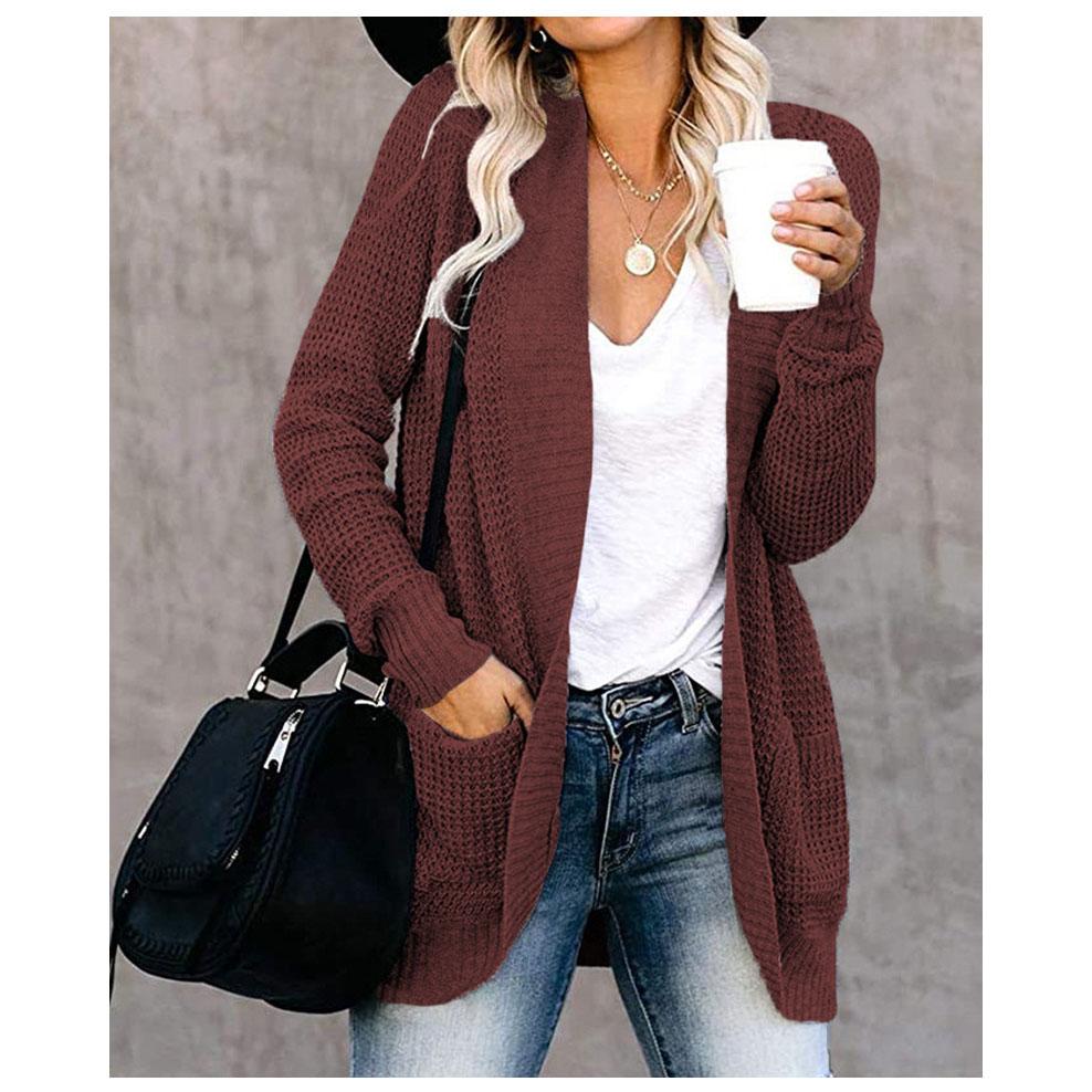 Herbst Winter Damen Langer Mantel Pullover Pull Femme Locker Gestrickt Damen Oberbekleidung Strickjacke Jacke Pullover Frau Kleidung