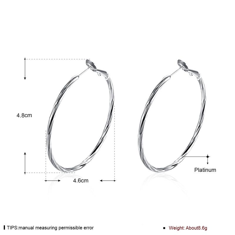 Silver Color Round Creole Hoop Earrings For Women Minimalism Ear Ring