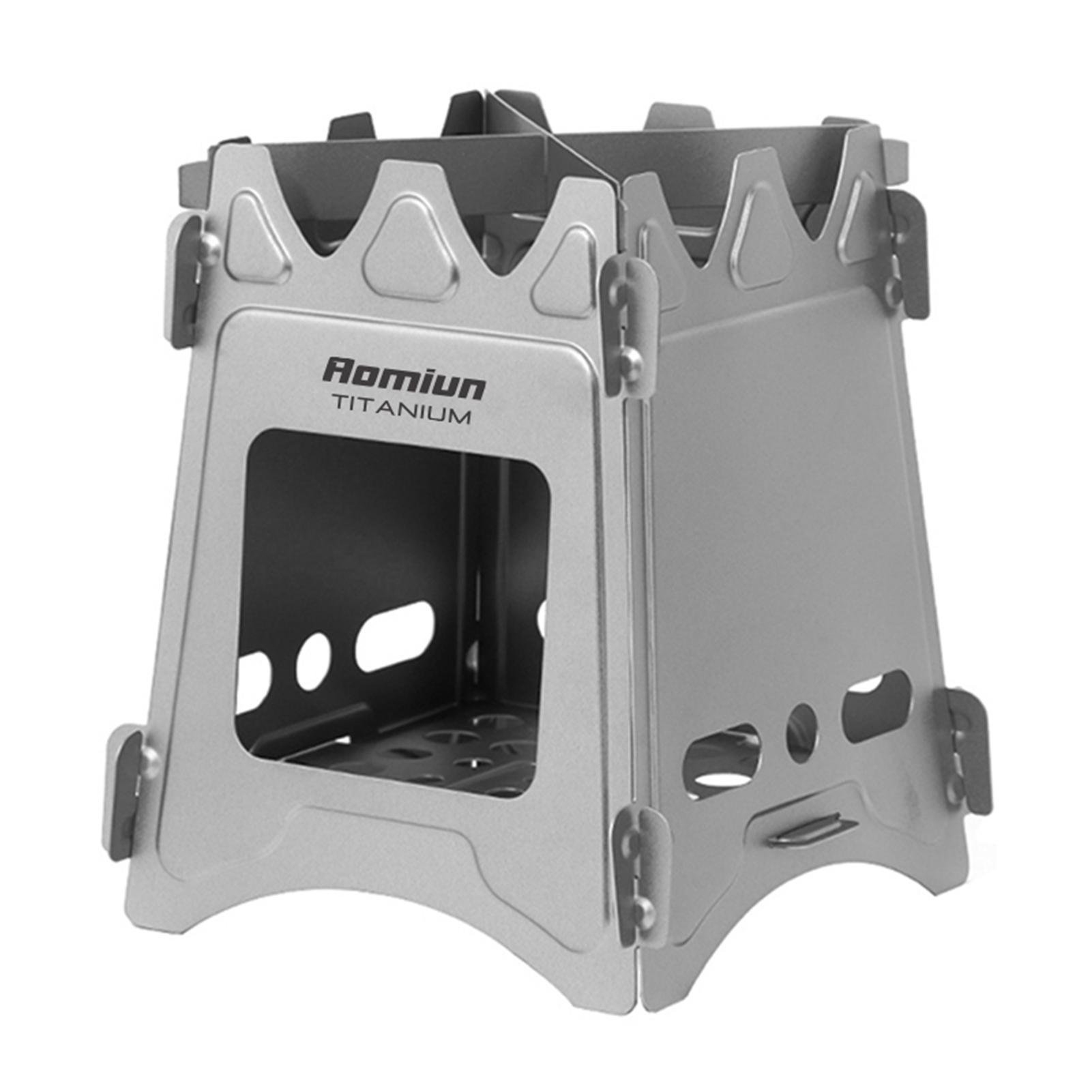 

Кемпинговая дровяная печь с мехами, портативная складная легкая титановая дровяная походная печь серебряный