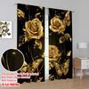 2pcs,2D plane printing Contemporary Curtains Golden Elegance 100% Polyester (without rod) Holiday Use for Room, Kitchen, Study,