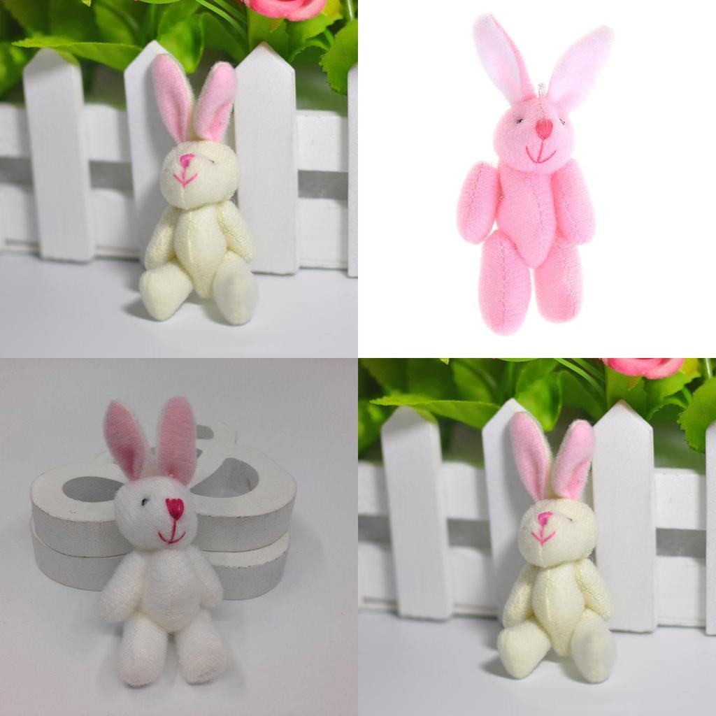 Niedliches 7,5 cm großes Mini-Kaninchen-Plüschtier, perfekt als Hochzeitsgeschenk oder Mitbringsel.