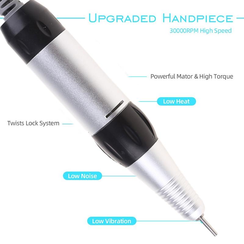 Handheld Nail Drill Machine 30000rpm Professional Nail Drill Electric Nail File Kits for Nail Shaping Buffing Gel Nails