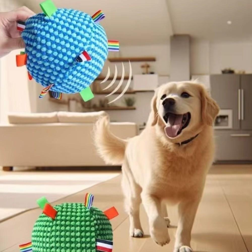 17cm Plush Dog Vocal Toy Ball Creative Cleaning Tooth Chew Toy Squeaky Dog Toy Indoor Outdoor Use