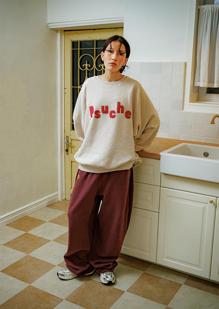 Peuswike 2Way Overfit Sweatpants_Burgundy Brown