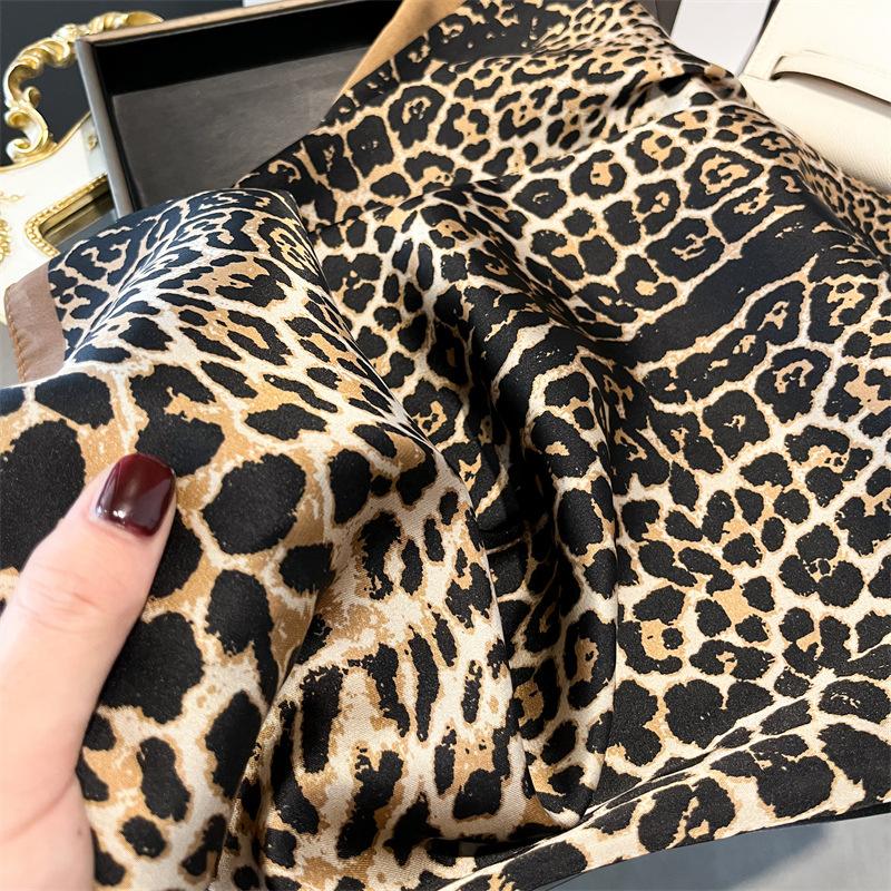 Luxury Silk Feeling Square Scarf Women  Print Satin Neckerchief Spring Hair Band Foulard Bandana Echarpe Tie Shawl Wraps