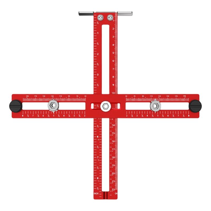 Woodwork Drill Locators Tool, Adjustable Positioning Ruler for Cabinet Drawer Installation Accurate Hole Placement Guide
