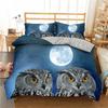 Owl Duvet Cover Set 3D Boho Owl Bedding Set Boho Exotic Style Comforter Cover Moon Safari Bird Animal Print Quilt Cover Queen