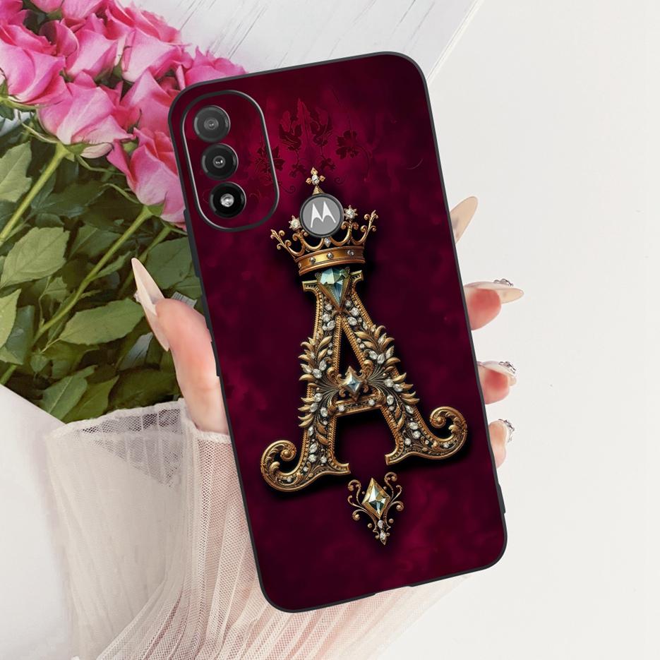 For Motorola Moto E20 Case Moto E30 E40 Luxury Crown Letters Cover Soft TPU Phone Case For Moto E40 E 20 30 MotoE20 MotoE30 Bags
