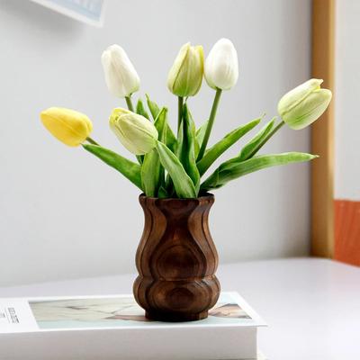 Natural Wooden Flower Vase Gourd Creative Handmade Simple Modern Vase Flower Arrangement Flower Vase Home Decoration Crafts