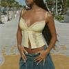 Damen Spitzen-Camisoles Spaghetti-Träger Ärmellos Rückenfrei Tanktops Sommerwesten Kurze Oberteile Streetwear