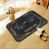 1pc Halloween-Themed Bat & "Unwelcome" Door Mat - Non-Slip, Microfiber, Absorbent, Machine Washable Polyester Rug for Bedroom, Living Room, Camping, P