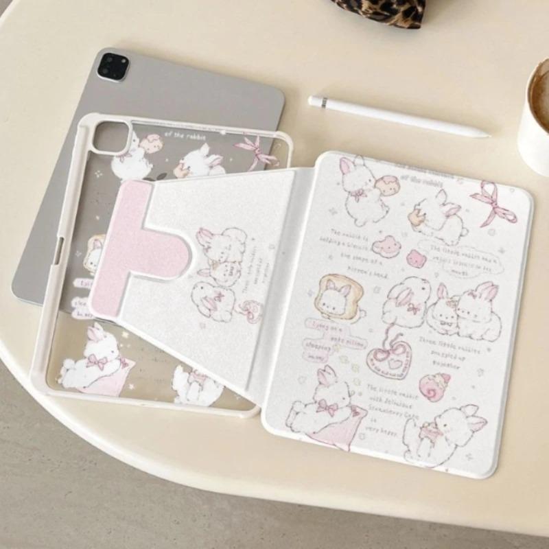 Cute Rabbit Rotation Cover for Huawei Matepad 11.5/11.5S Matepad 11 2021-2023 SE 11 Inch Honor Pad X9/X9A 11.5 Huawei T10 10.4