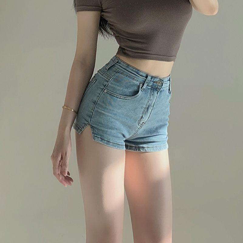 American Style High Waist Elastic Denim A-Line Shorts for Women - Plus Size Summer Hot Shorts
