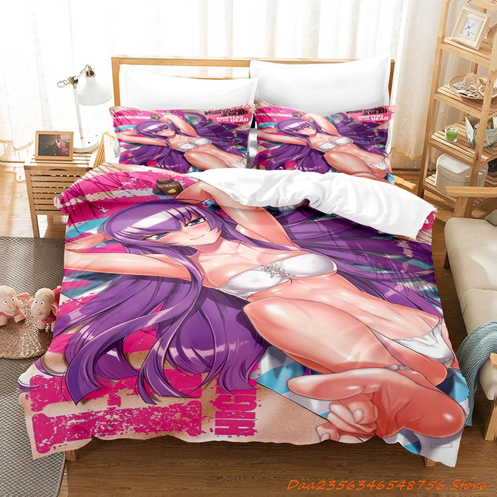 Comforter Cexy Girl Highschool Of The Dead Bedding Set Single Twin Full Queen King Size Bed Set Adult Kid Bedroom Duvet Sets