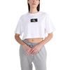 Calvin Klein Ck96 Series Color Block Vzor Písmen Tištěný Pulovr s Kulatým Výstřihem a Krátkým Rukávem Dámské topy Bílý QS6946-110