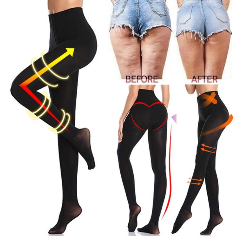 Women Lift Up Buttocks Legs Shaper Slimming Leggings Tights 2 Size Down Compression Pantyhose Anti Varicose Veins Stockings Sock