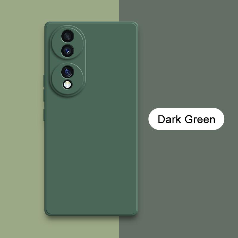 

Квадратный жидкий силиконовый чехол для Honor 50 60 70 Pro Plus SE Мягкие чехлы для телефонов Honor50 Honor60 Honor70 Ударопрочный корпус Honor 70 темно-зеленого