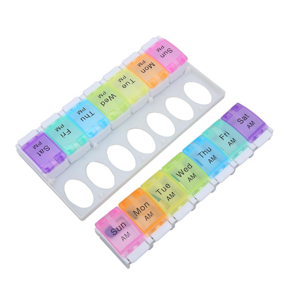 Pillen Organizer 14 Fächer Mehrere Farben Große Kapazität Separat Leicht Tragbar Pillen