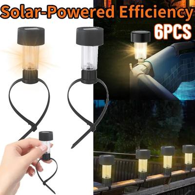 6PCS Solar Lamp Pool Lights Waterproof Warm LED Pool Solar Lights LED Lights Solar Lights Decor Swimming Pool Fence Yard Christmas Decor