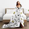 Snoopys Woodstock Flower Pattern Knitted Blanket Fleece Super Warm Throw Blankets for Bedroom Sofa Bed Rug