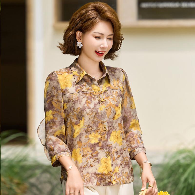Pastel Women s Lightweight 3/4 Sleeve Summer Shirt 4XL