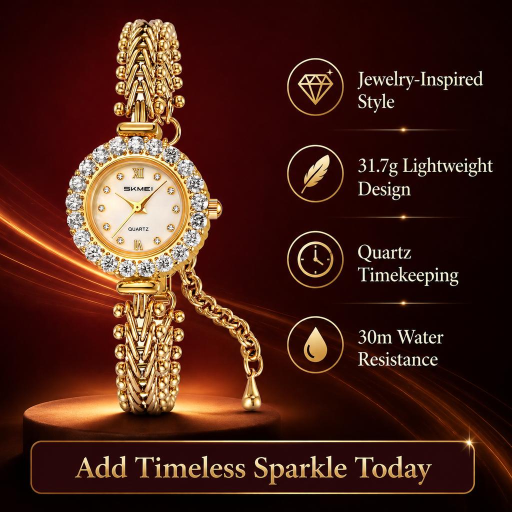 SKMEI 2729 Luxury Women's Quartz Watches Elegant Women Fashion Wristwatch Mujer Regalos 3Bar Waterproof Clock Casual Wear Style