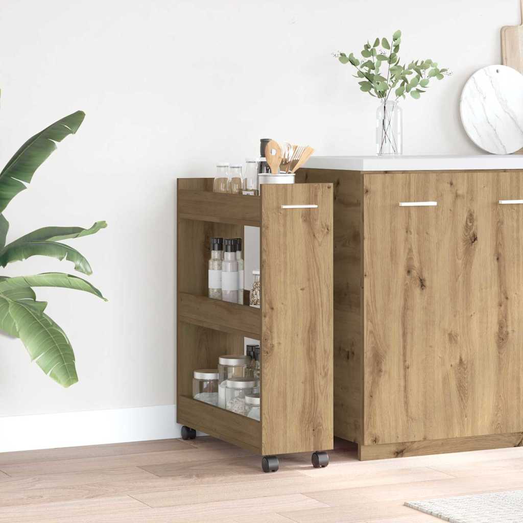 Cabinet with Wheels Artisan Oak 60 x 22 x 79 cm