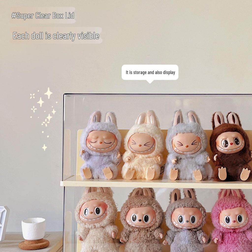 Transparenter Labubu Displayständer für Pop Mart Figuren: Blind Box Aufbewahrungsschrank