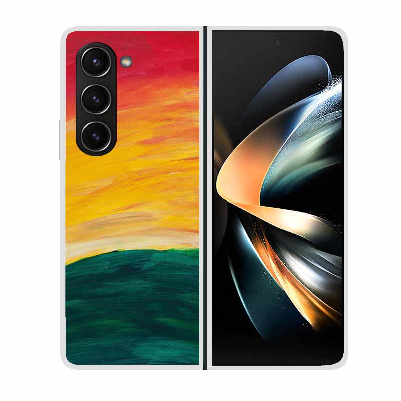 For Samsung Galaxy Z Fold 5 ZFold5 Cases Marble Transparent Shockproof Protection Hard Back Cover For Samsung Z Fold 5 5G Cases