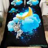 Conjunto de Capa de Edredom de Astronauta de Desenho Animado Lua Nuvens Céu Estrelado Capa de Edredom Microfibra Conjunto de Cama Galáxia Solteiro King Para Meninos Meninas Presente