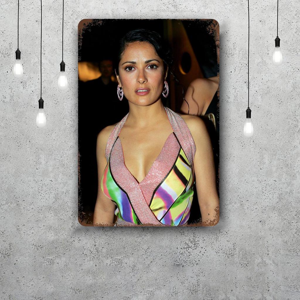 salma hayek Funny Bar Metal Sign Retro Plaque Vintage Sign Alcohol Drinker Pub Club Man Cave Kitchen Wall Decoration