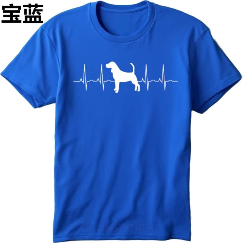 Cheap Tshirt Street Wear Women Oneck tshirt Cotton Dog Silhouette Heartbeat Pattern Print Comfort Man Tee shirt Mens Tshirt